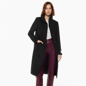 Aritzia Wilfred Long Cocoon Coat in Black